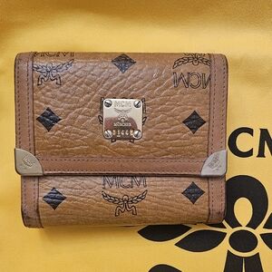 MCM Cognac Compact Wallet